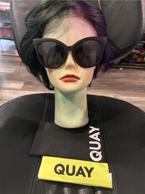 Quay Australia It’s My Way Matte Black Cat-Eye Sunglasses with Dark Lenses thumbnail 2
