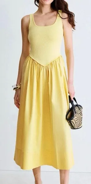 Ronny Kobo Mixed Media yells Midi Dress Medium thumbnail 1