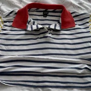 Wild Fable Striped colorblock cotton preppy cropped Polo with Red Collar, size S thumbnail 9