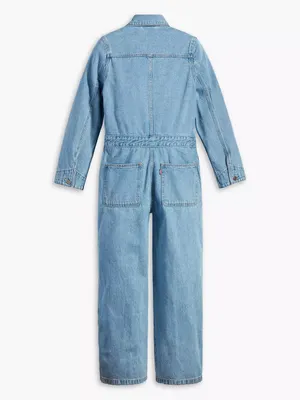 NWOT Levi's Iconic Jumpsuit Light Wash Blue XS Pockets thumbnail 7