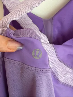 Lululemon Push Your Limits Tank Top Purple Heathered Straps Built In Bra Size 8 thumbnail 5