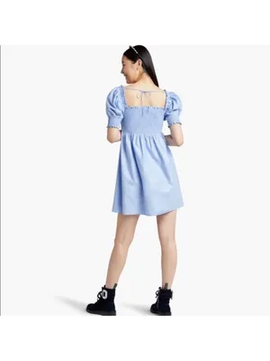 Hill House Athena Blue Glitter Smocked Nap Dress Size Small thumbnail 3