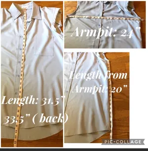 Oversize shoulder pads sleeveless shirt in blue size L thumbnail 8