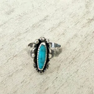 Vintage Sterling Silver Turquoise Ring Southwestern Navajo thumbnail 7