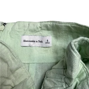 ✨ Abercrombie & Fitch Linen Blend Tie‎ Waist Shorts Size S Mint 🌿 thumbnail 4
