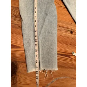 Rag Bone Alissa High Rise Barrel Leg Jeans Sz 26 Light Wash Raw Hem‎ Button Fly thumbnail 15