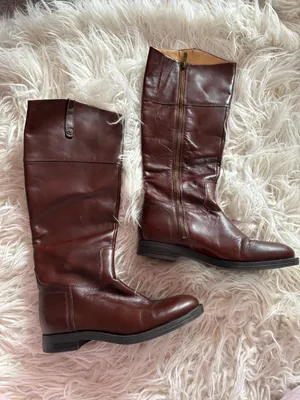 Enzo Angiolini Brown Leather Knee High Riding Boots Size 6M thumbnail 1