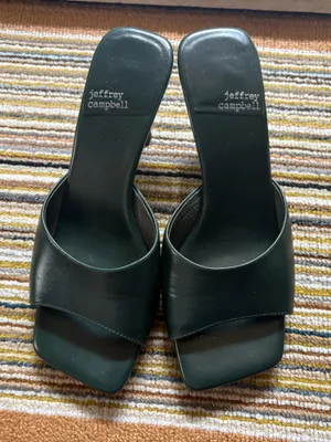 Jeffrey Campbell Mule Sandal with Kitten Heels Size 6.5 Color Green thumbnail 1