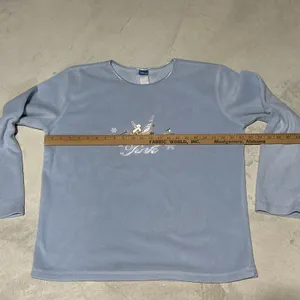 Vintage Disney "Tink" Tinkerbell Blue Sweatshirt Women's SZ XL Embroidered thumbnail 5