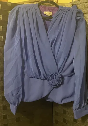 AFTER DARK Vintage Blue Party Formal Women Top & Skirt 80s Gorgeous! thumbnail 6