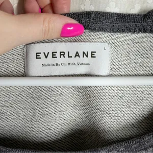 Everlane Heather Gray Round Neck‎ Sweatshirt thumbnail 3