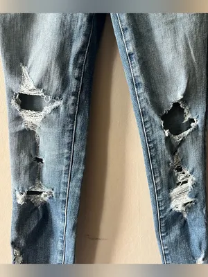 American Eagle Distressed Super High Rise Jeggings Size 00 thumbnail 2