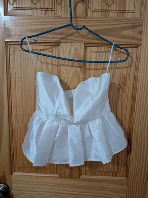 12th Tribe Ivory Satin Peplum Corset Cami Top thumbnail 3