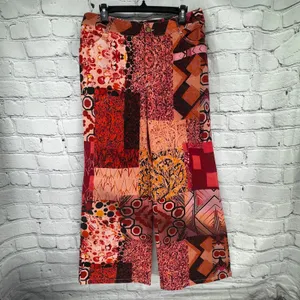 Boho Colorful Jeans Women's XL High Rise Stretch Patchwork Look Festival thumbnail 2