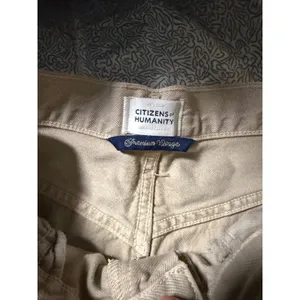 Citizens of Humanity Marlow Size 28 Tan Khaki Raw Hem Shorts High Rise 6" FLAW thumbnail 3