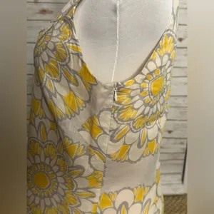 LOFT linen sleeveless sunflower sundress thumbnail 4