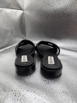Steve Madden Black Crisscross Slide Sandals with Padded Footbed thumbnail 4