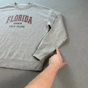 Florida Palm Island 1989 Sweatshirt Womens S Grey Graphic Pullover Crew SHEIN thumbnail 6