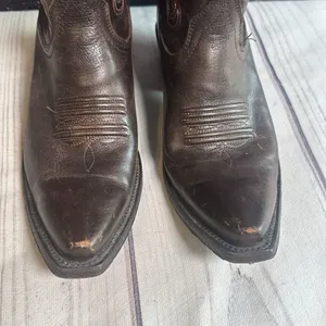 Ariat‎ “Bright Light” Western Snip Toe Boots 10011920 Mahogany Leather Sz 8.5 thumbnail 4