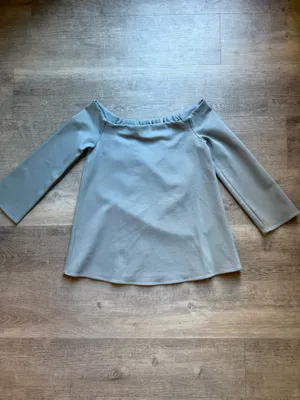 TUCKERNUCK Miranda Off The Shoulder Top Size S In Slate Blue Feminine Preppy thumbnail 2