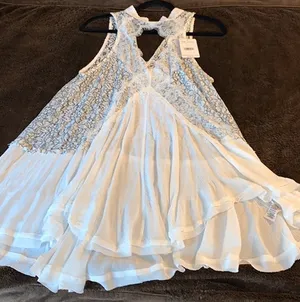 Free People Tell Tale Sleeveless Tunic in Ivory thumbnail 4