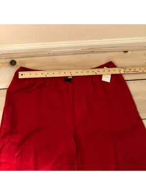 Auden NWT Women's Red Satin Pajama Pants Size XL thumbnail 9