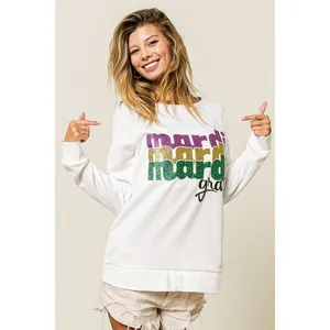 BiBi Mardi Gras Glitter Lettering Sweatshirt thumbnail 15