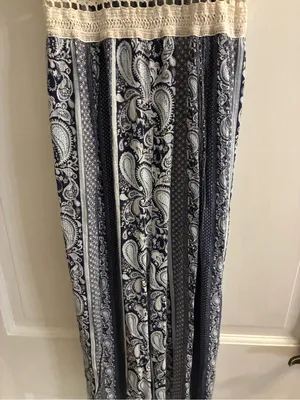 Women’s J for Justify Brand Paisley Print Maxi Dress with Crochet Waist Size L thumbnail 3