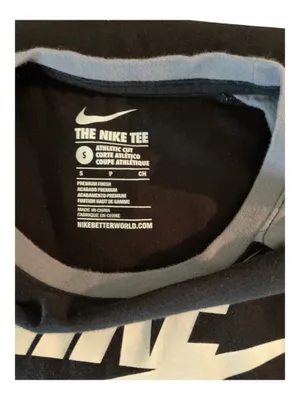 Nike Air Men's Raglan 3/4 Sleeve Graphic T-Shirt - Black/Grey - Size Small thumbnail 3
