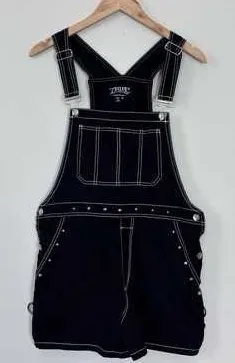 Y2K Vintage Tripp NYC Goth Punk Stuffed Overall Shorts Black Medium thumbnail 1