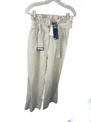 NWTs RESET Women's Linen Wide Leg Belted Pants Size S New With Tags thumbnail 2