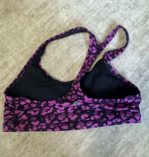 lululemon barre none bra purple cheetah size 8 thumbnail 2