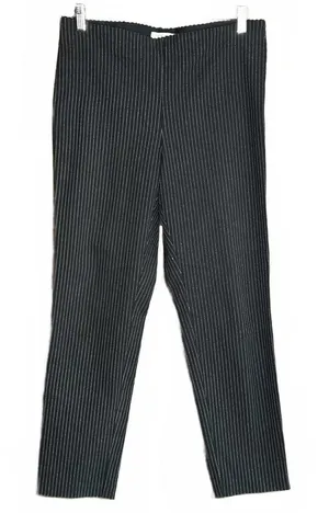 Elle Pinstripe Dress Pants Black & White Slim Fit Pull On - Size M thumbnail 1