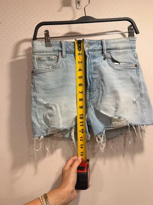 NWT Zara Light Blue Distressed Summer Everyday Denim Shorts Size 4 thumbnail 5