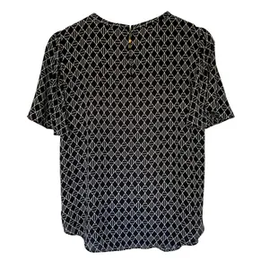 Ann Taylor flutter sleeve black white‎ geometric patterned women's size small thumbnail 7