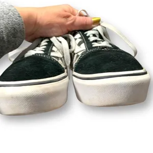 Vans Old Skool Platform Checkerboard Black White Suede Sneakers Woe 8.5 Classic thumbnail 8