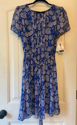 Royal Blue Paisley Dress thumbnail 1