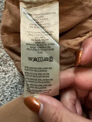 Maeve Colette Linen Blend Wide Leg Full Length Pants Camel High Rise Size 28 thumbnail 7