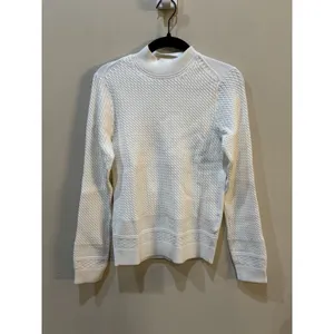 Club Monaco White Pullover Crewneck Textured Sweater Size XS thumbnail 2