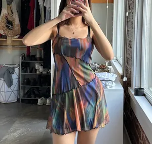Urban Outfitters | Medium Moxie Mesh Lined Mini Slip Dress In Multi Color thumbnail 5