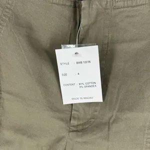 Boston Proper Lightweight Stretch Cotton Seamed Straight Leg Olive Utility‎ Pant thumbnail 6