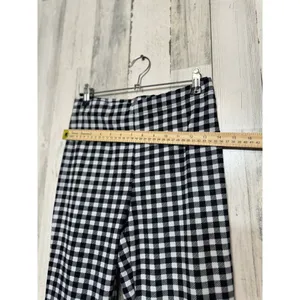 SHEIN Gingham Plaid Split Hem Skinny Leggings Womens S Black White High Rise thumbnail 4