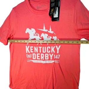 Under Armour Women's Kentucky Derby 147 Tee Coral‎ Pink Graphic NWT Large thumbnail 6