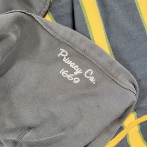 VTG Prvcy CA Full Zip Hoodie Jacket Womens‎ Large Green Yellow Distressed Thick thumbnail 14