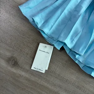 NWT Abercrombie & Fitch Giselle Pleated Cutout Maxi Dress Light Blue Women Small thumbnail 4