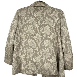 DT Collection | M | beige floral brocade blazer jacket satin romantic floral thumbnail 3