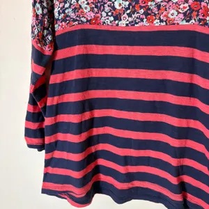 Anthropologie‎ Postmark Floral Stripe 3/4 Sleeve Top Size Small thumbnail 4