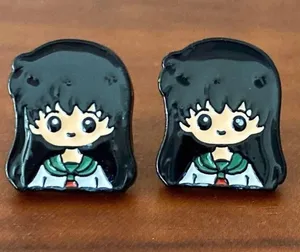 Handmade Boutique Stud Earrings Anime Inuyasha Kagome Kawaii thumbnail 1