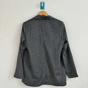 A New Day Women's Button Up Blazer Jacket, Gray Pinstripe, Medium NEW thumbnail 3