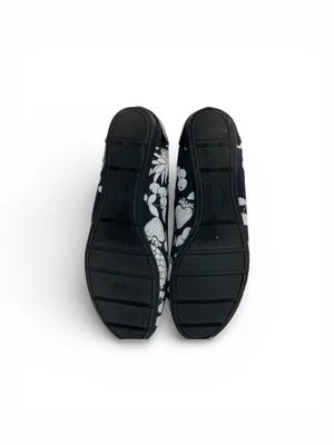 Anne Klein AK Sport Ballet Flats Womens Size 9M Black White Floral Comfort Shoes thumbnail 3